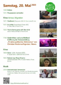 filmfestival im waldhüttl-programm 2023, samstag, 20. Mai