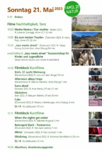 filmfestival im waldhüttl, Programm 2023 - Sonntag, 21. Mai